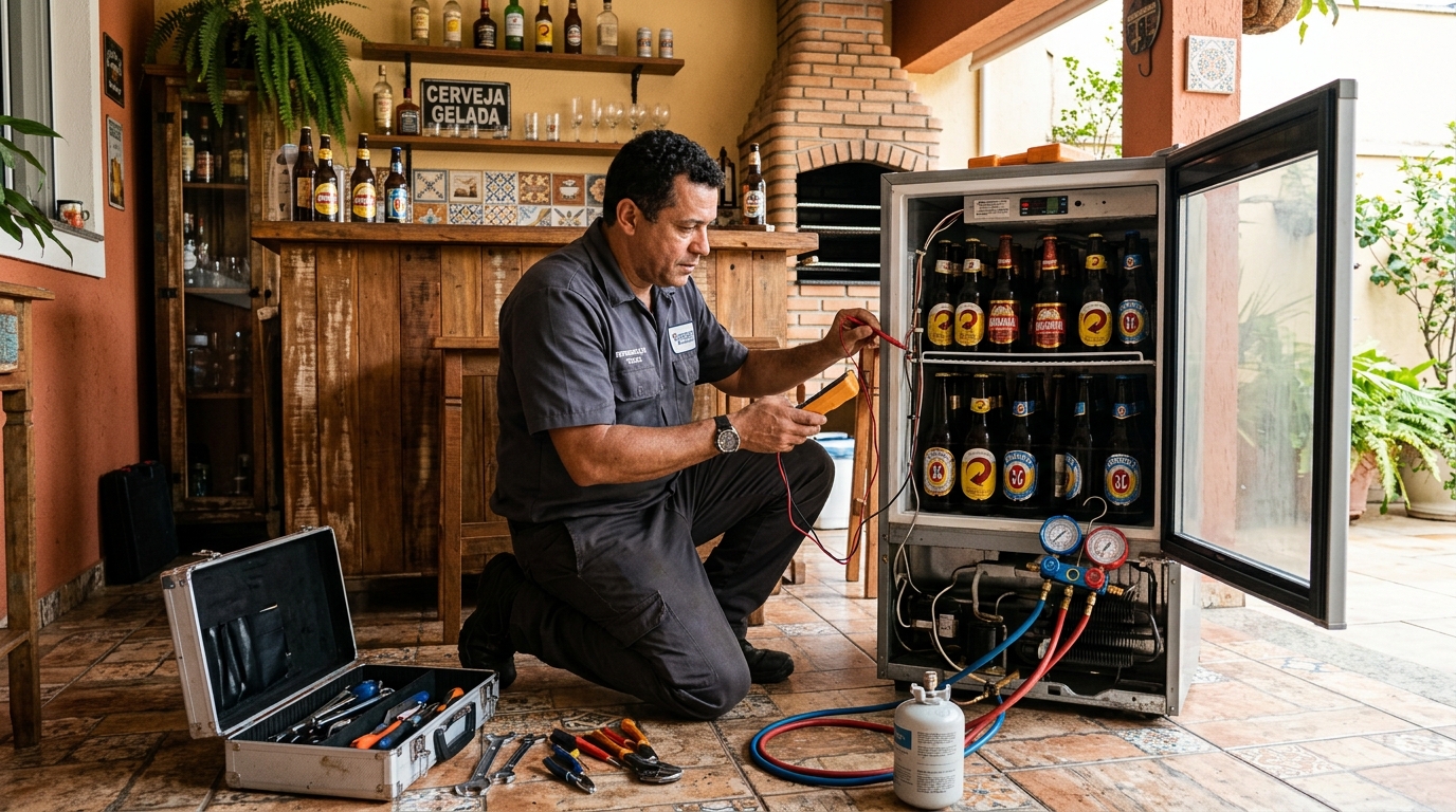 Recarga de gás refrigerante de cervejeira em São Luís‑MA